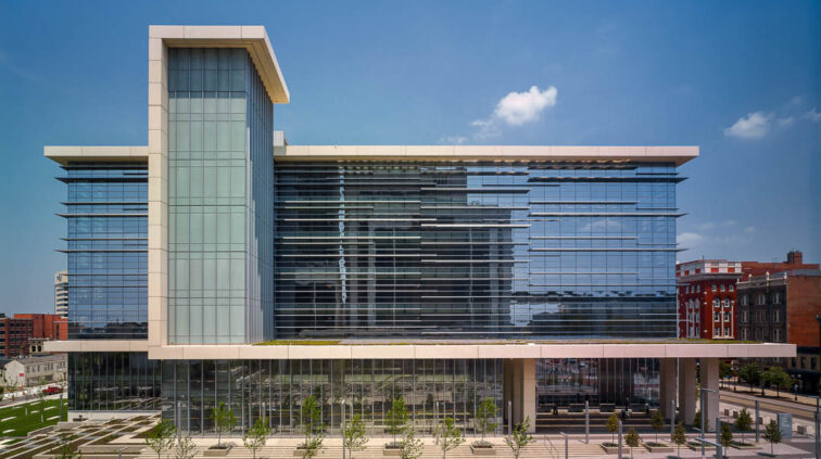 Exterior of Franklin County Courthouse in Columbus, Ohio.