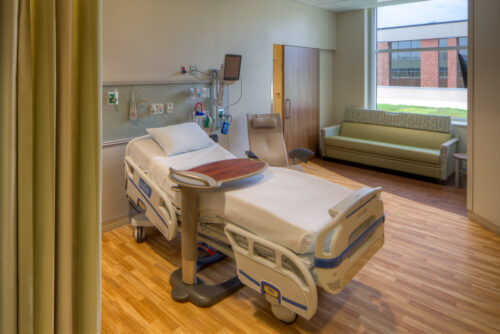 Interior photo of Fairfield Medical Center Surgery Addition featuring a patient room.
