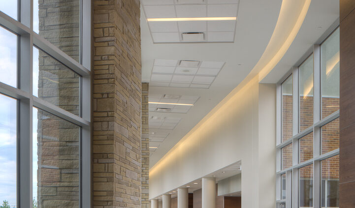 Interior photo of Fairfield Medical Center Surgery Addition featuring open walking spaces.