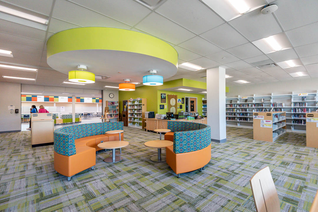 Media Center and Library at Perry/Phoenix Middle School in Worthington.