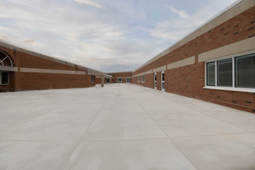 Secured internal courtyard at McCord Middle School in Worthington.