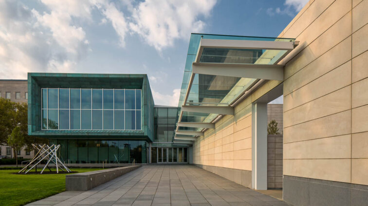 Rear entrance of the Columbus Museum of Art, which enters into the expansion of the museum.