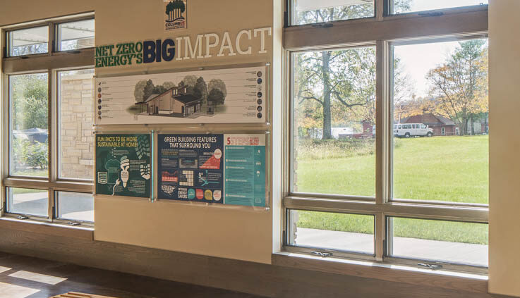 Interior of Wyandot Lodge at the McKnight Outdoor Education Center, featuring a large common area for group use.