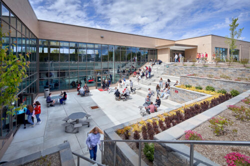 Exterior and interior photography of the Dover High School